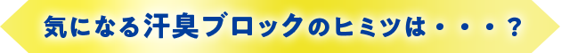 気になる汗臭ブロックのヒミツは⋯？